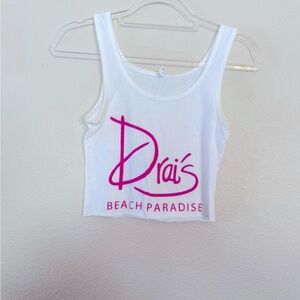 Drai’s Las Vegas White and Pink Women's Cropped Tank Top Size Small